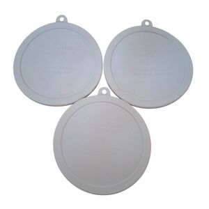 Corelle Replacement Storage Lid x3 White 418-PC 18oz Soup Cereal Bowl Round GUC